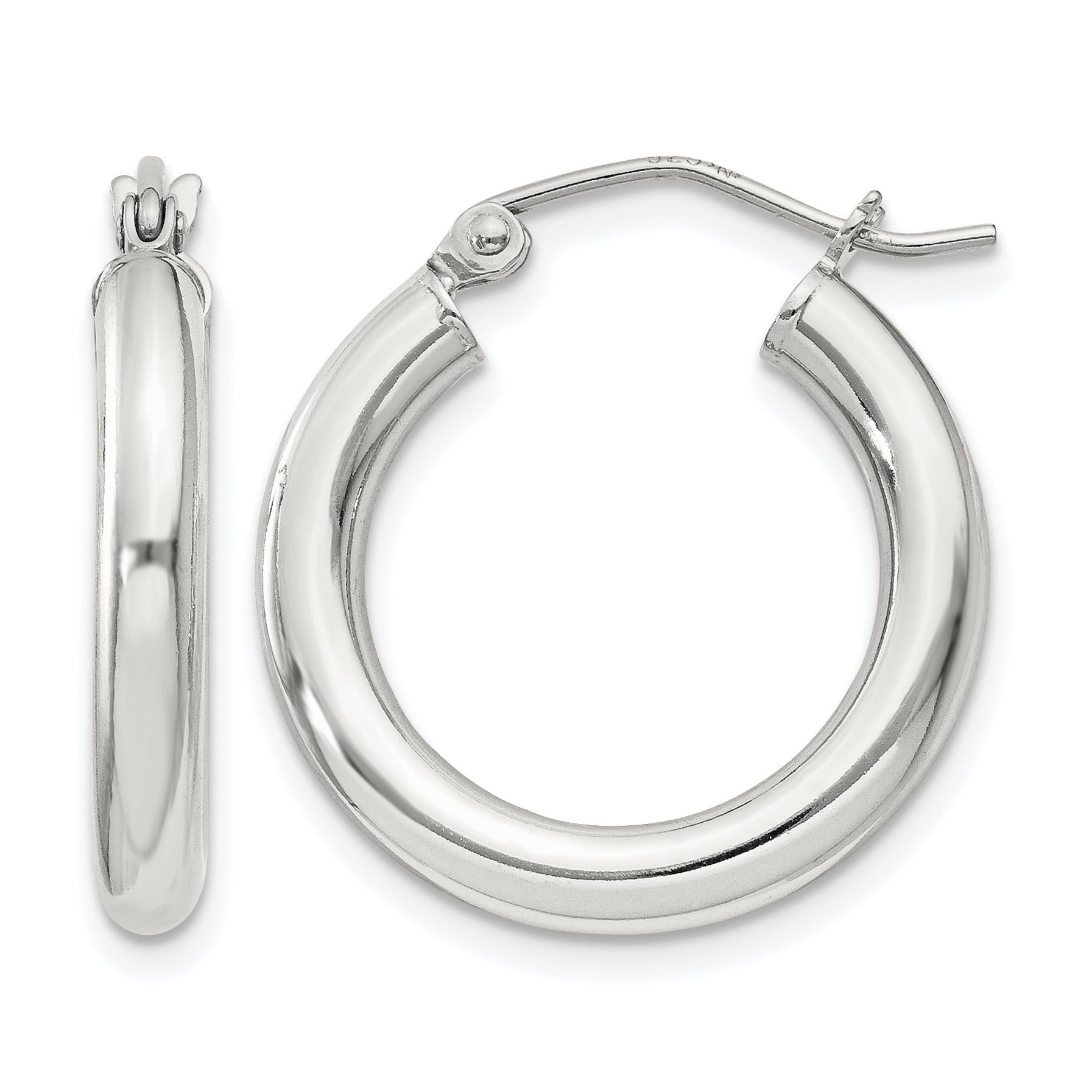 Sterling Silver 3mm Round Hoop Earrings (QE807SP)