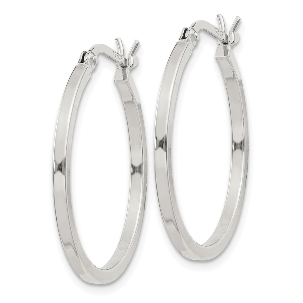 Sterling Silver 1.5x25mm Hoop Earrings (QE8097SP)