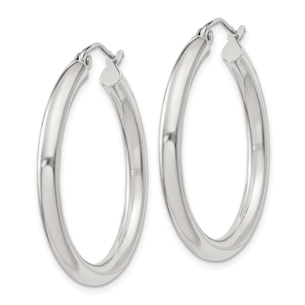 Sterling Silver 3mm Round Hoop Earrings (QE809SP)