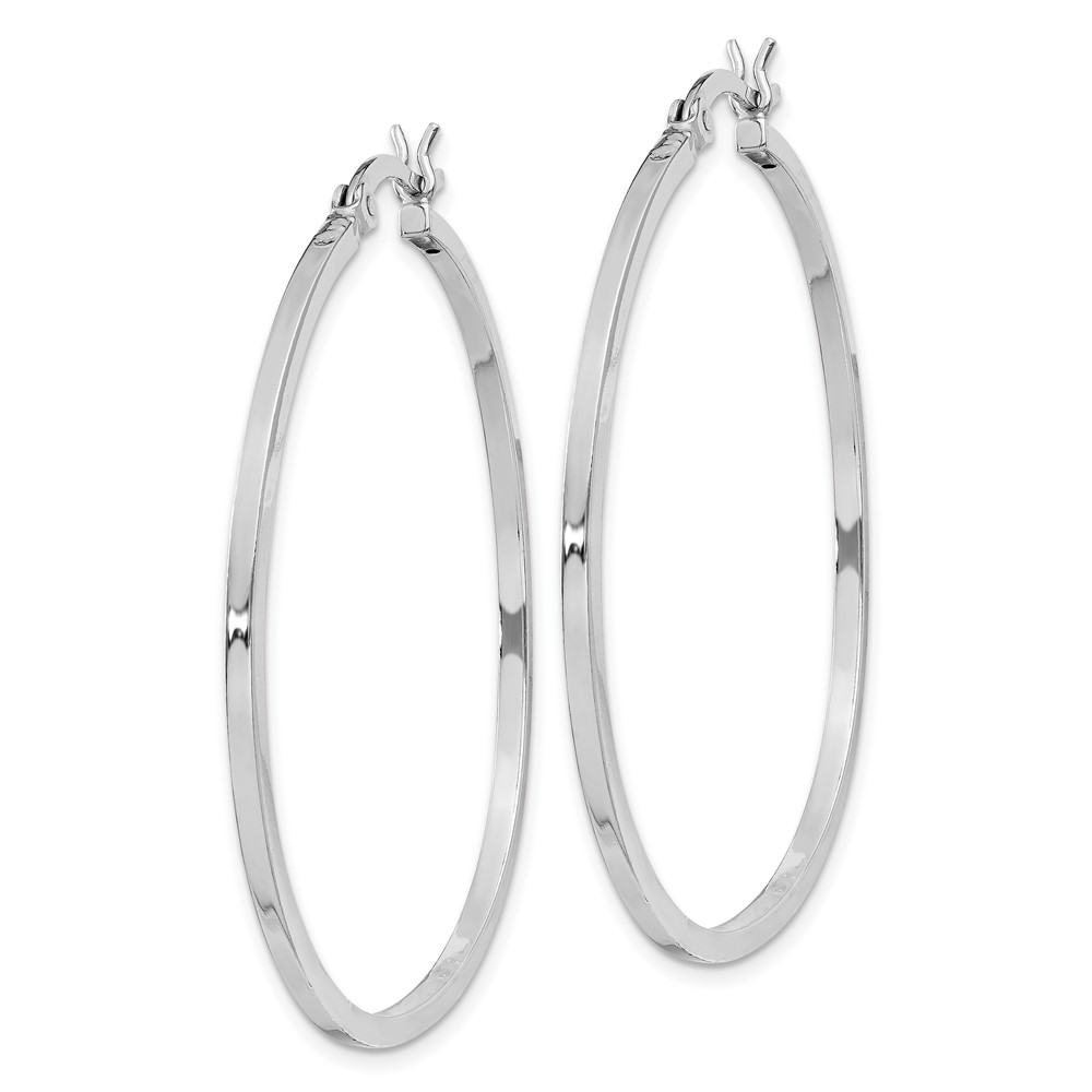 Sterling Silver Rhodium-plated 1.5x40mm Hoop Earrings (QE8100)
