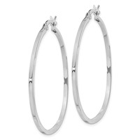 Sterling Silver Rhodium-plated 1.5x 40mm Hoop Earrings view 2