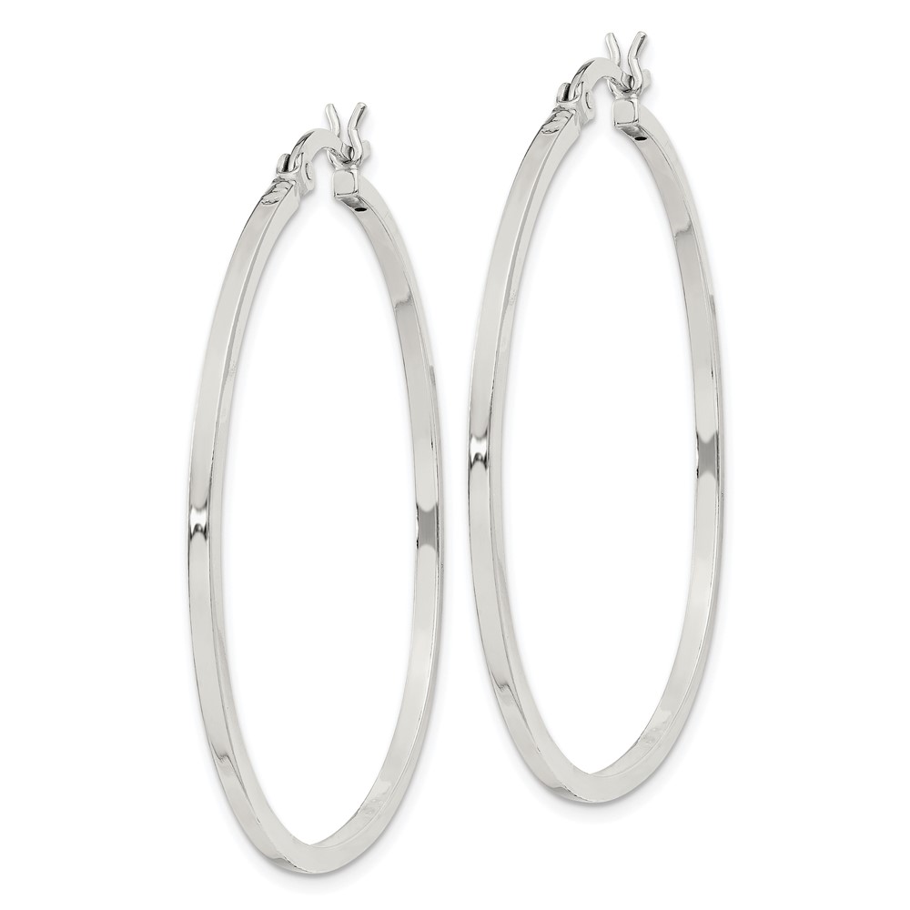 Sterling Silver 1.5x40mm Hoop Earrings (QE8100SP)
