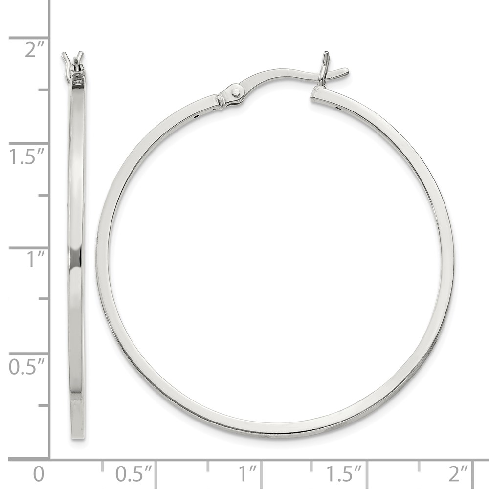 Sterling Silver 1.5x40mm Hoop Earrings (QE8100SP)