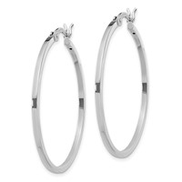 Sterling Silver Rhodium-plated 1.5x 35mm Hoop Earrings view 2