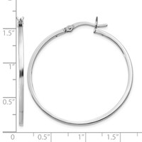 Sterling Silver Rhodium-plated 1.5x 35mm Hoop Earrings view 4