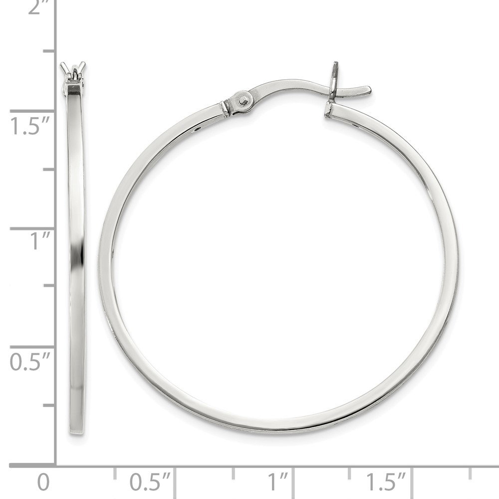 Sterling Silver 1.5x35mm Hoop Earrings (QE8101SP)