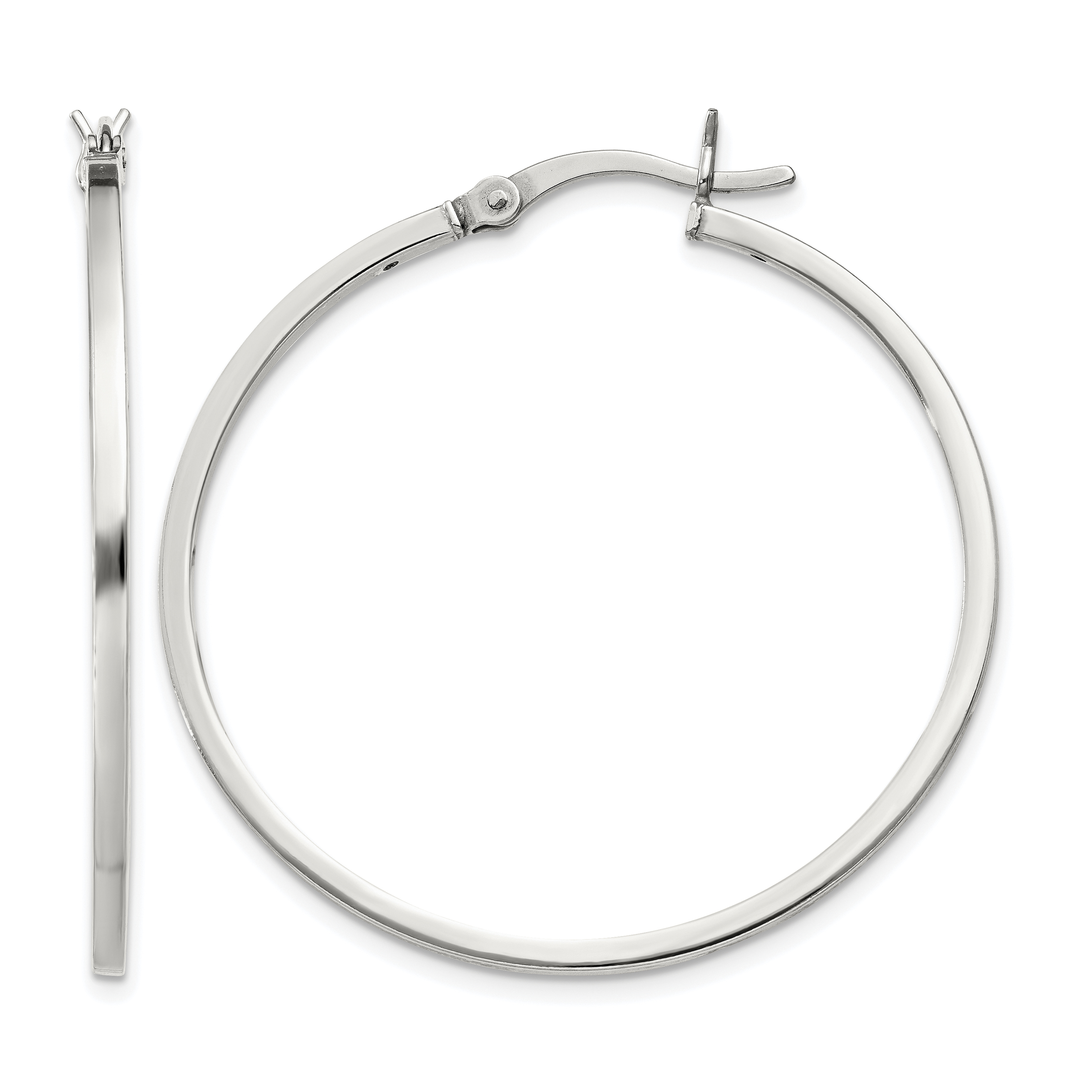 Sterling Silver 1.5x35mm Hoop Earrings (QE8101SP)