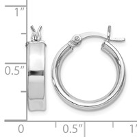 Sterling Silver Rhodium Plated 4x 16mm Hoop Earrings view 4