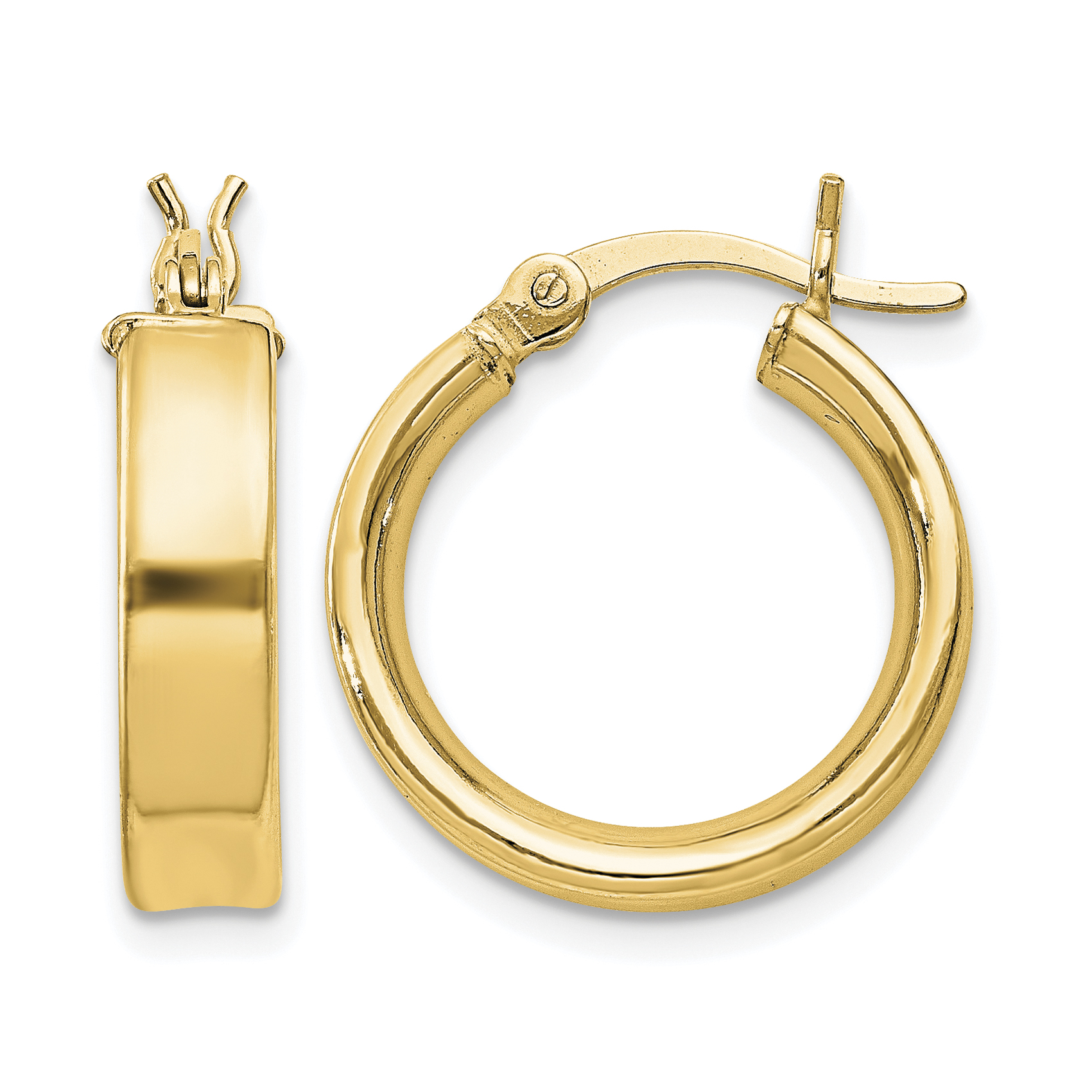 Sterling Silver Flash Gold-plated 4x16mm Hoop Earrings (QE8105GP)