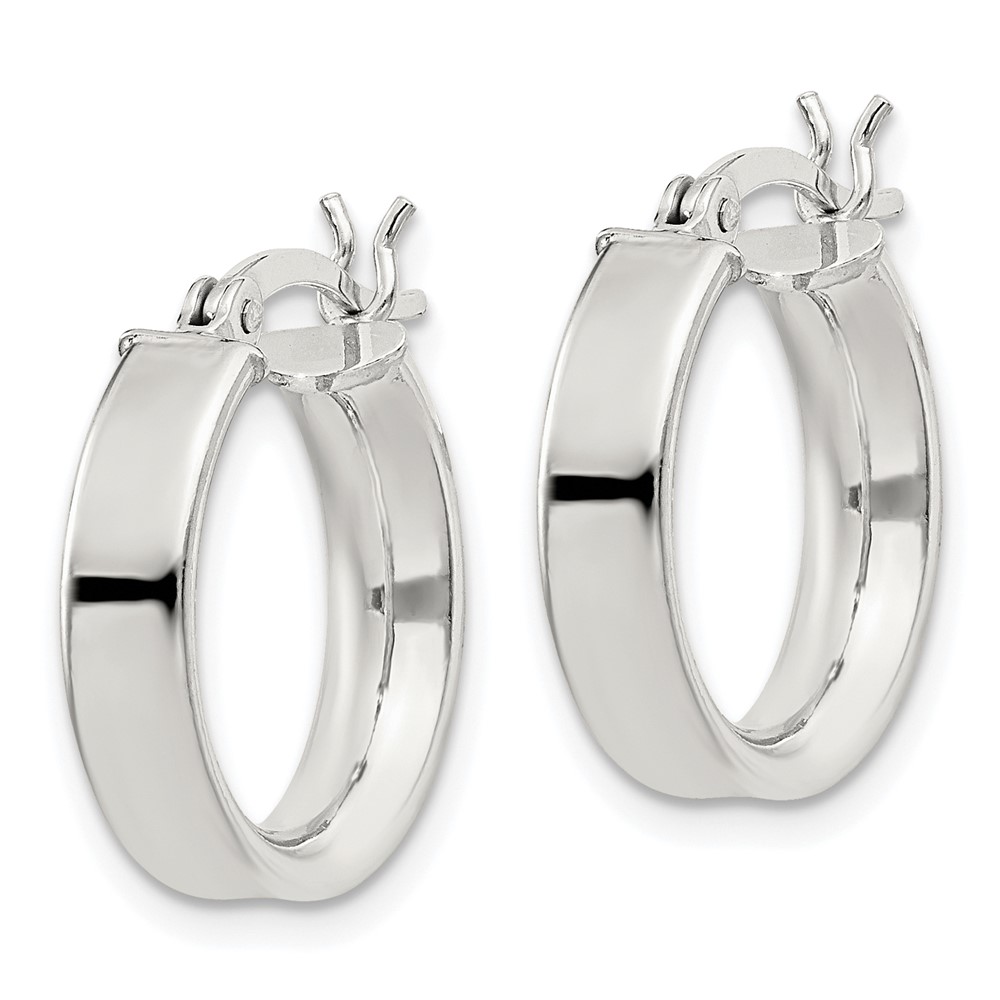 Sterling Silver 4x16mm Hoop Earrings (QE8105SP)