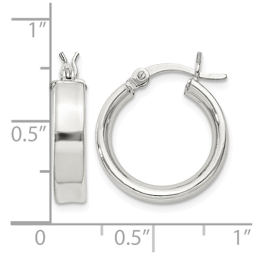 Sterling Silver 4x16mm Hoop Earrings (QE8105SP)