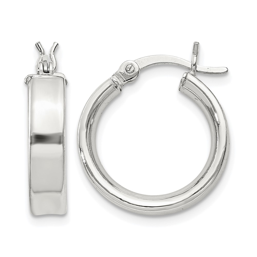Sterling Silver 4x16mm Hoop Earrings (QE8105SP)