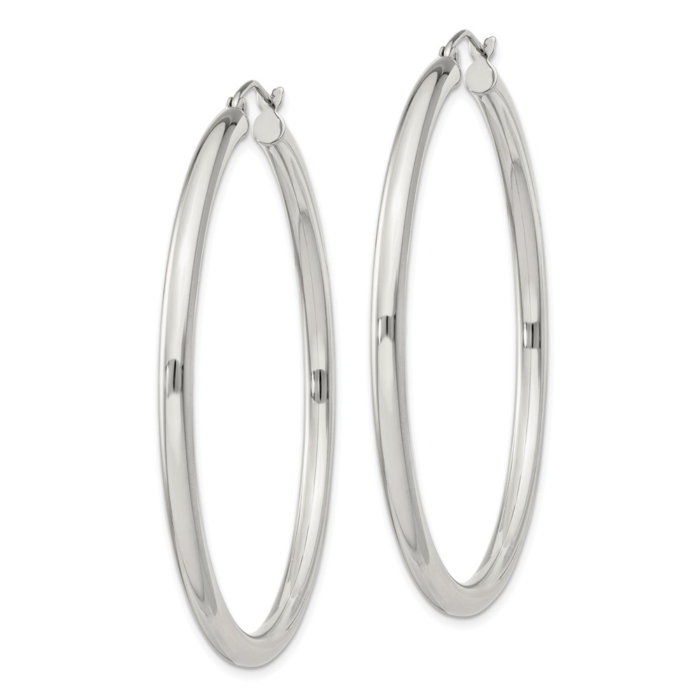 Sterling Silver 3mm Round Hoop Earrings (QE813SP)