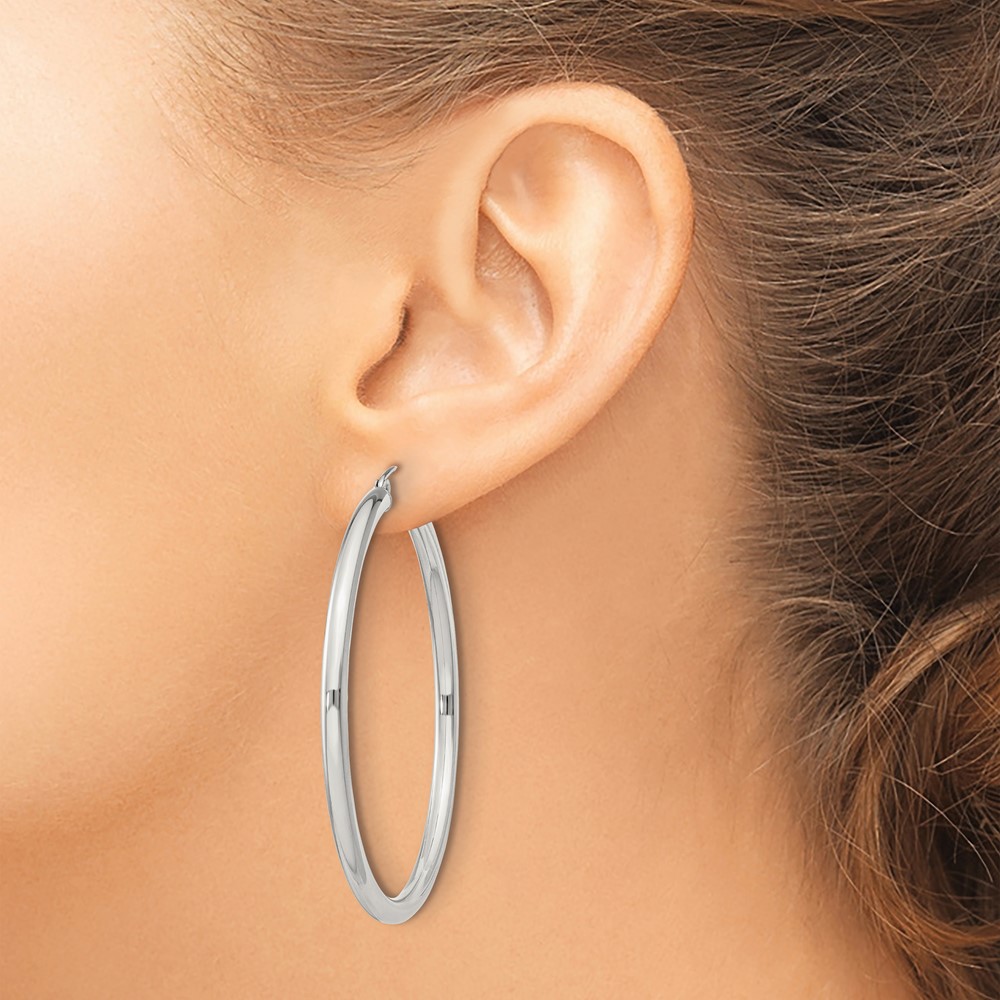 Sterling Silver 3mm Round Hoop Earrings (QE813SP)