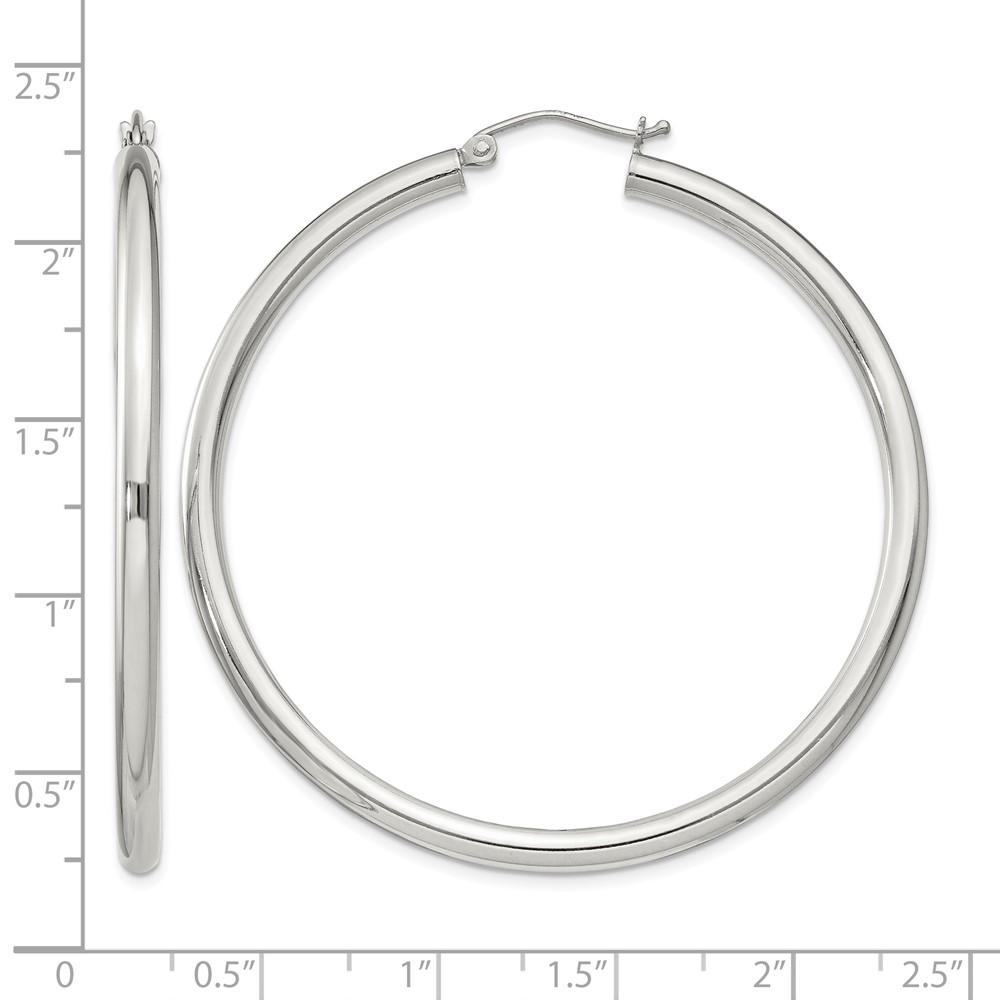 Sterling Silver 3mm Round Hoop Earrings (QE813SP)