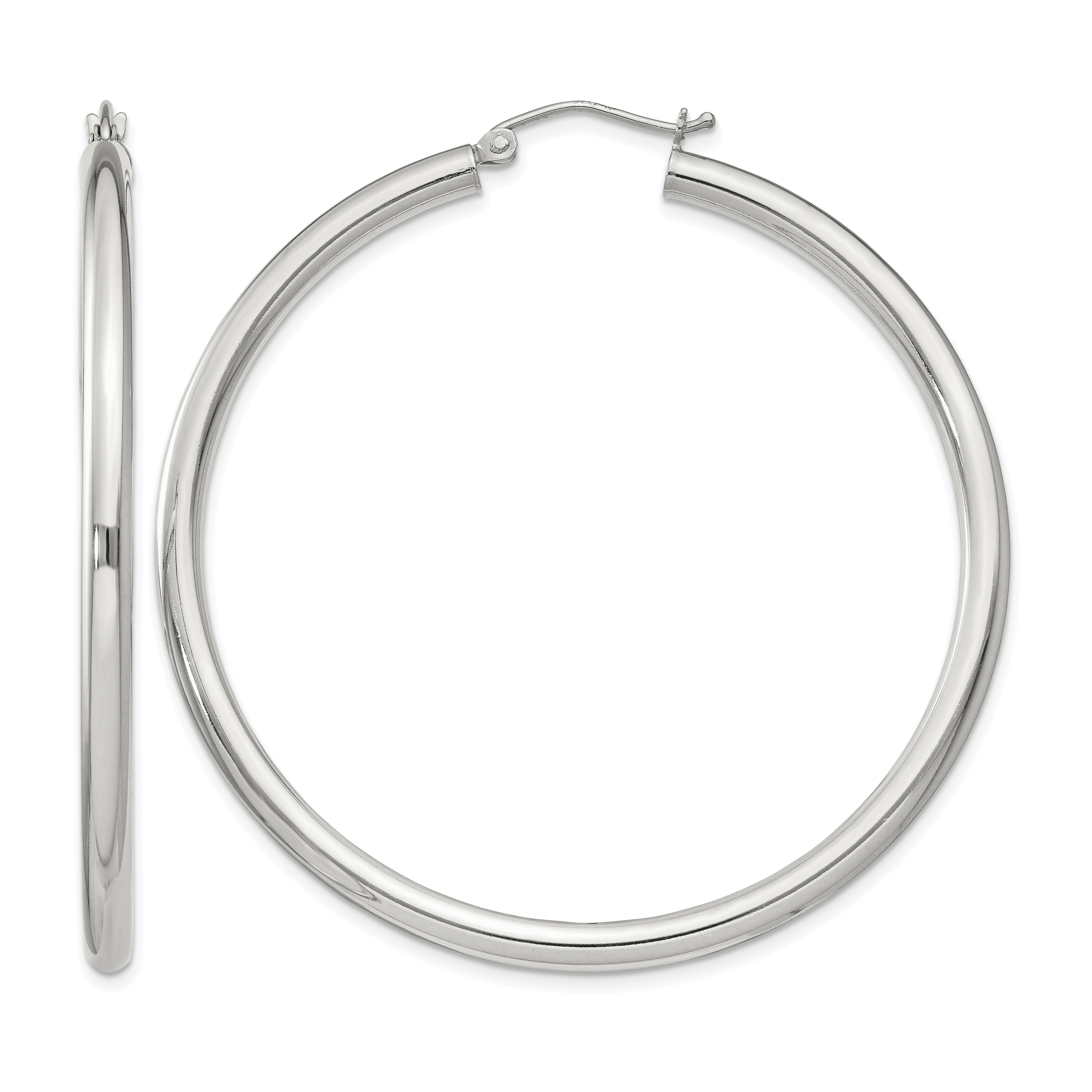 Sterling Silver 3mm Round Hoop Earrings (QE813SP)