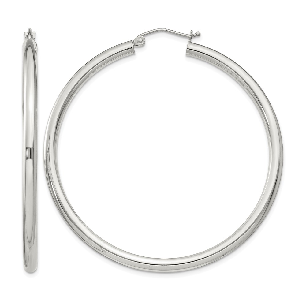 Sterling Silver 3mm Round Hoop Earrings (QE813SP)