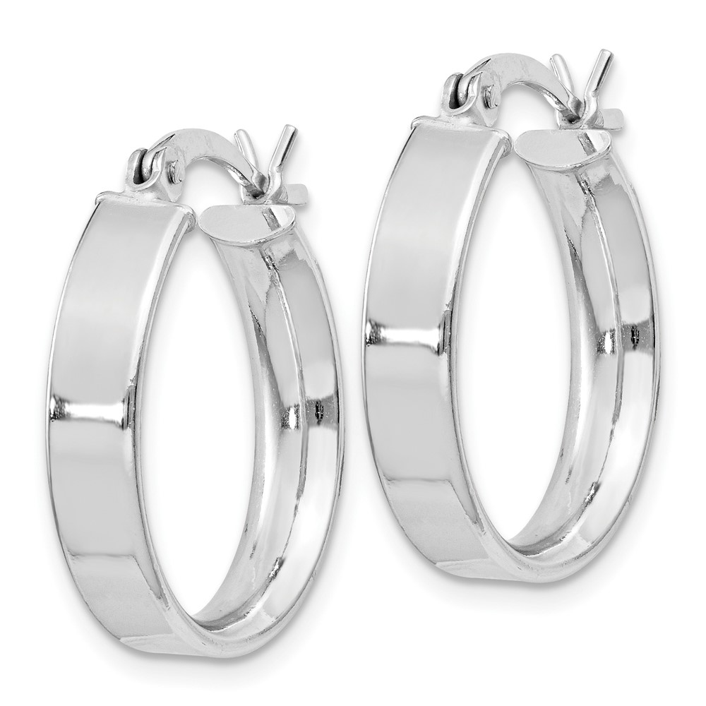 Sterling Silver Rhodium Plated 4.25x20 Hoop Earrings (QE8143)