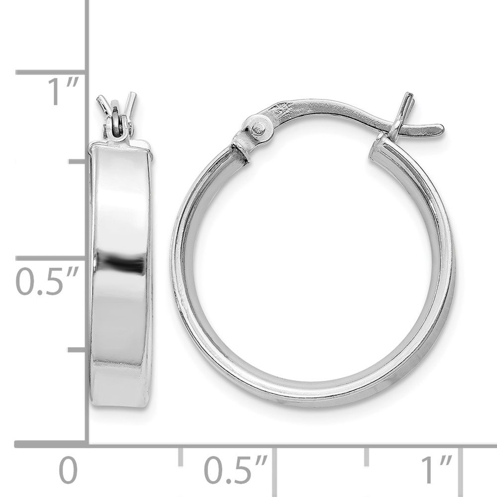 Sterling Silver Rhodium Plated 4.25x20 Hoop Earrings (QE8143)
