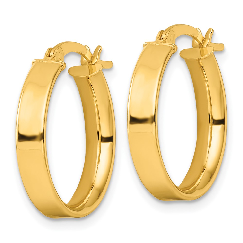 Sterling Silver Flash Gold-plated 4.25x20mm Hoop Earrings (QE8143GP)