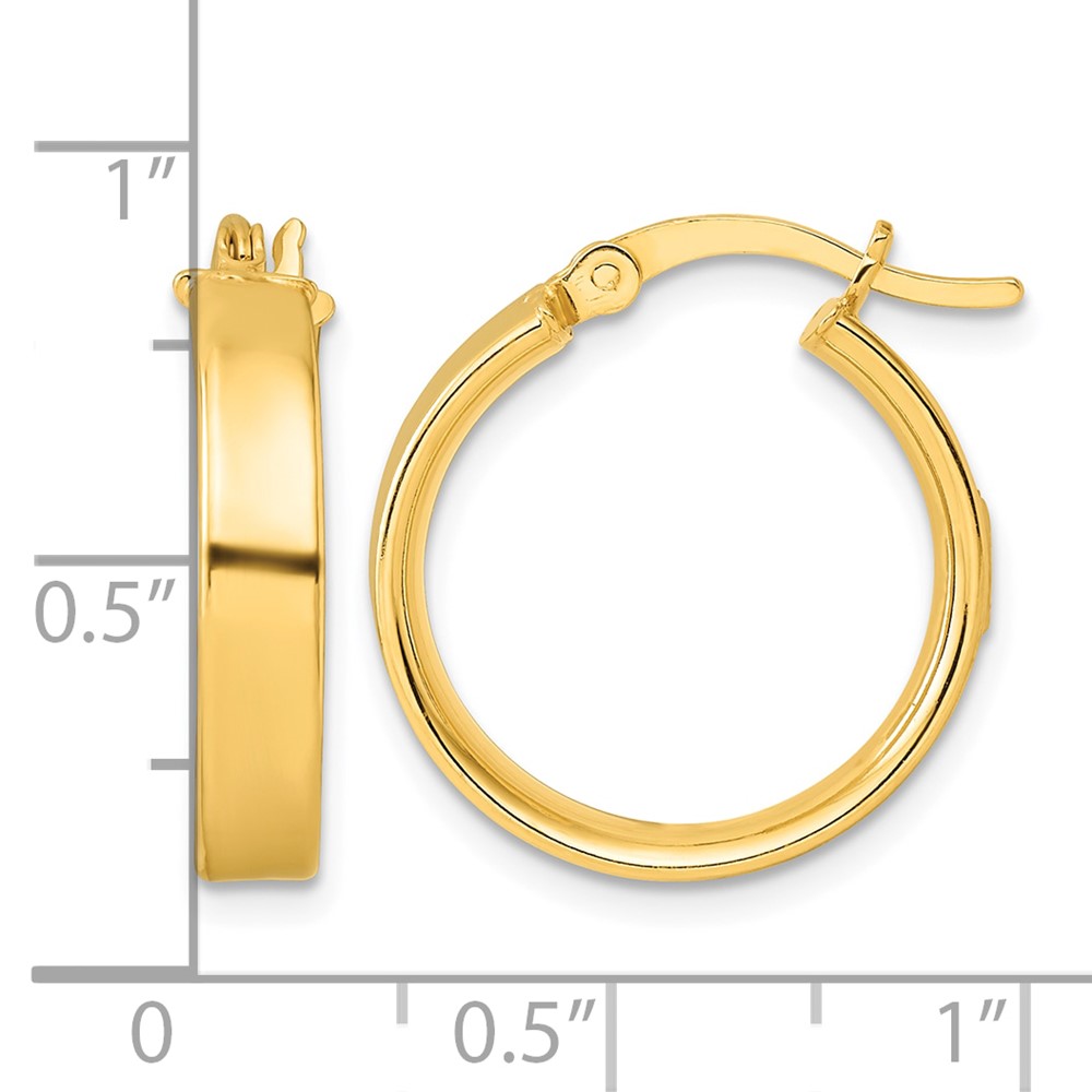Sterling Silver Flash Gold-plated 4.25x20mm Hoop Earrings (QE8143GP)