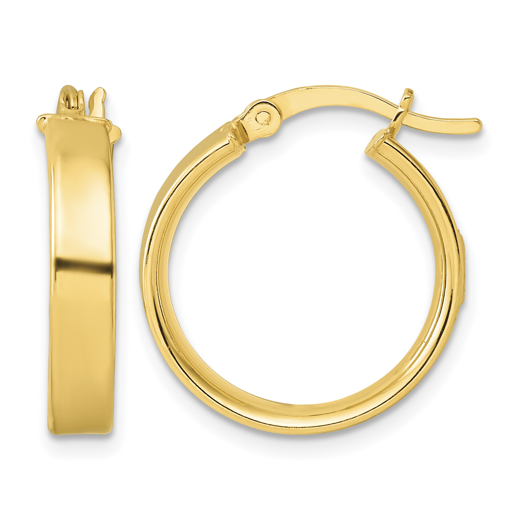 Sterling Silver Flash Gold-plated 4.25x20mm Hoop Earrings (QE8143GP)