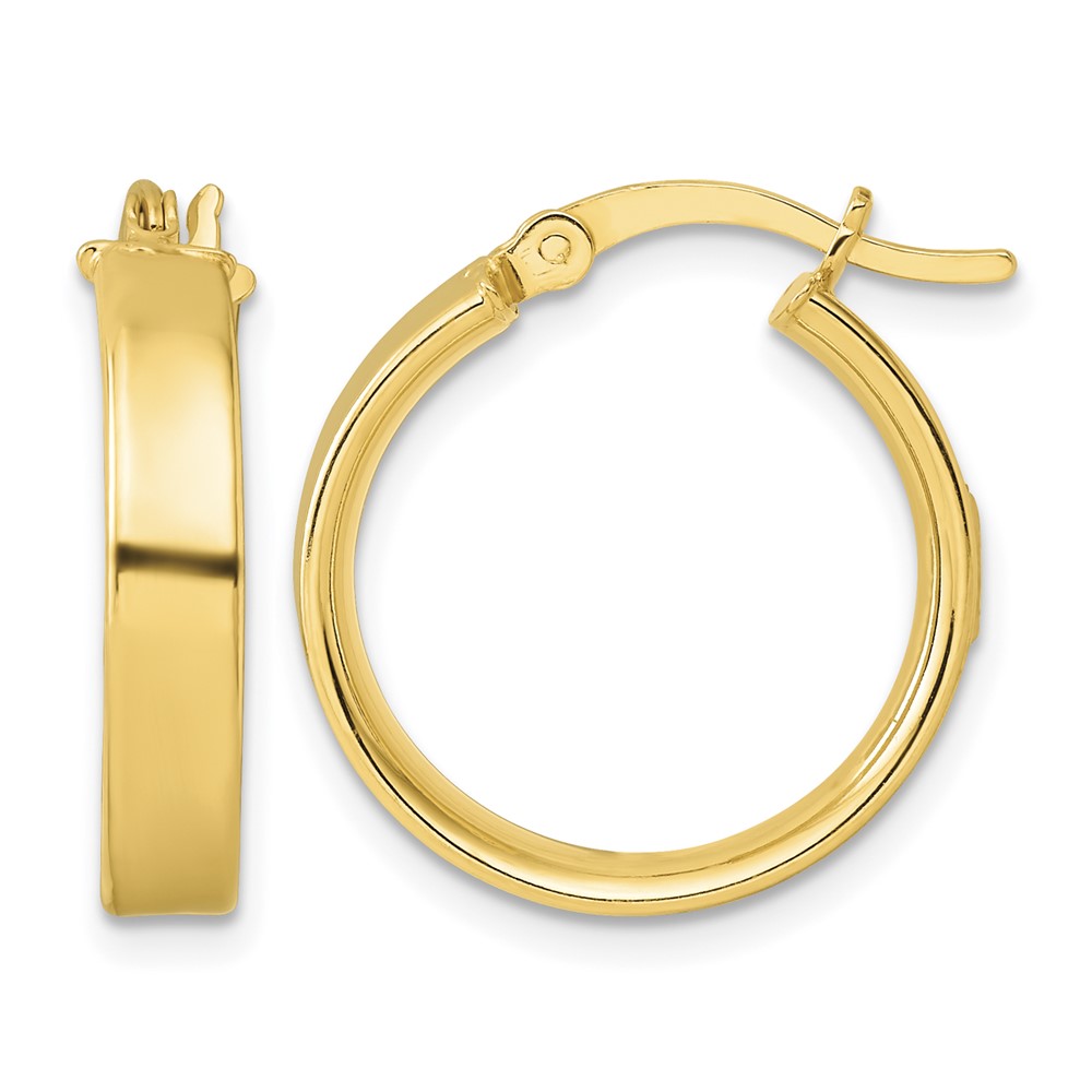 Sterling Silver Flash Gold-plated 4.25x20mm Hoop Earrings (QE8143GP)