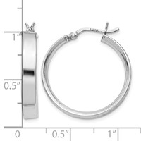 Sterling Silver Rhodium Plated 4.25x 25 Hoop Earrings view 4