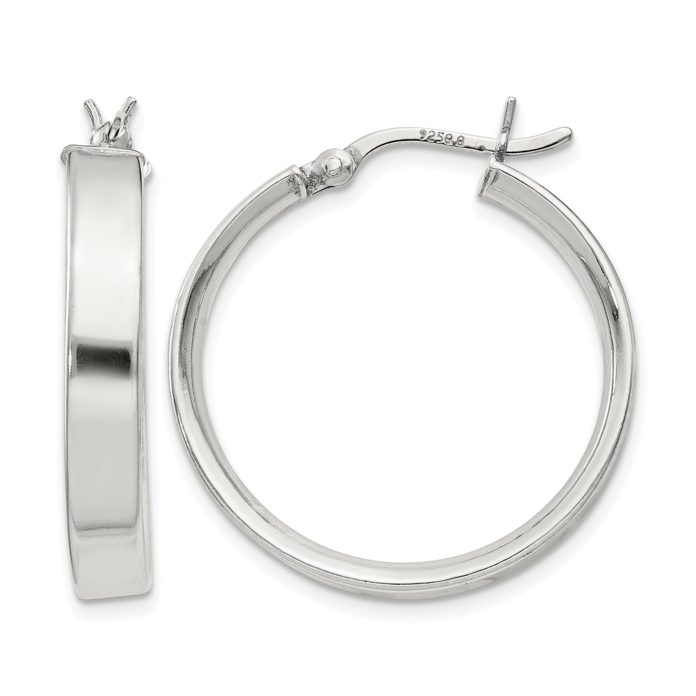 Sterling Silver 4.25x25Hoop Earrings (QE8144SP)