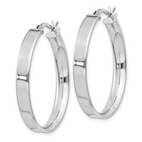 Sterling Silver Rhodium Plated 4.25x 30 Hoop Earrings view 2