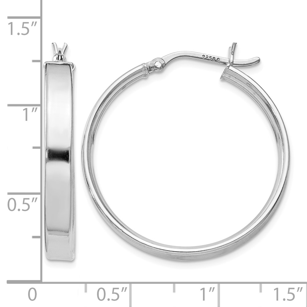 Sterling Silver Rhodium Plated 4.25x30 Hoop Earrings (QE8145)
