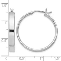 Sterling Silver Rhodium Plated 4.25x 30 Hoop Earrings view 4