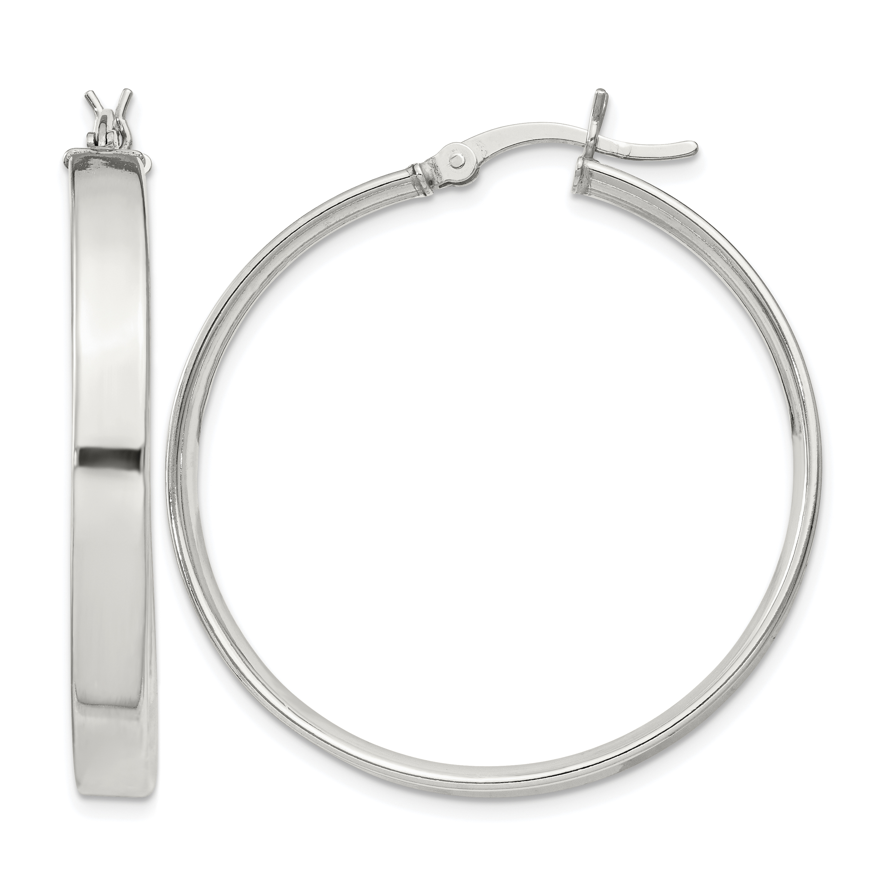 Sterling Silver 4.25x35 Hoop Earrings (QE8146SP)