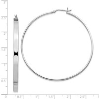 Sterling Silver Rhodium-plated 3.5x 60mm Hoop Earrings view 4