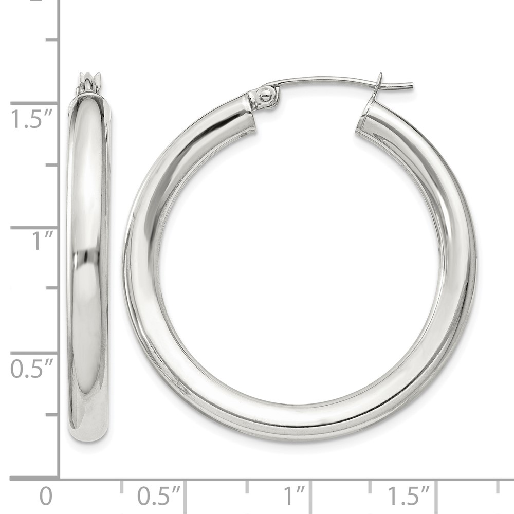 Sterling Silver 4mm Round Hoop Earrings (QE816SP)