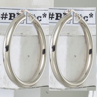 Sterling Silver Rhodium-plated 4mm Round Hoop Earrings view 4
