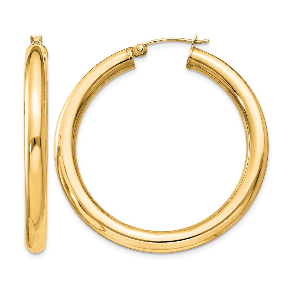 Sterling Silver Flash Gold-plated 4mm Round Hoop Earrings (QE817GP)