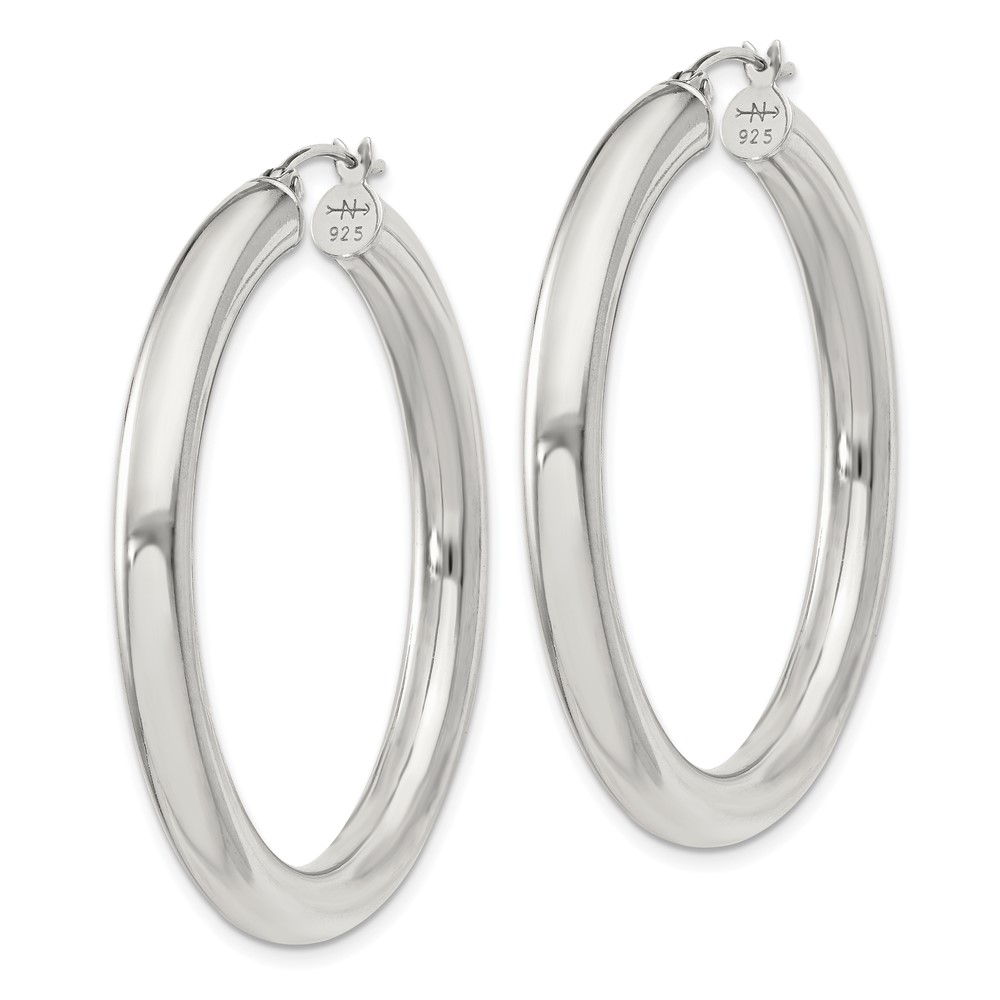 Sterling Silver 4mm Round Hoop Earrings (QE817SP)