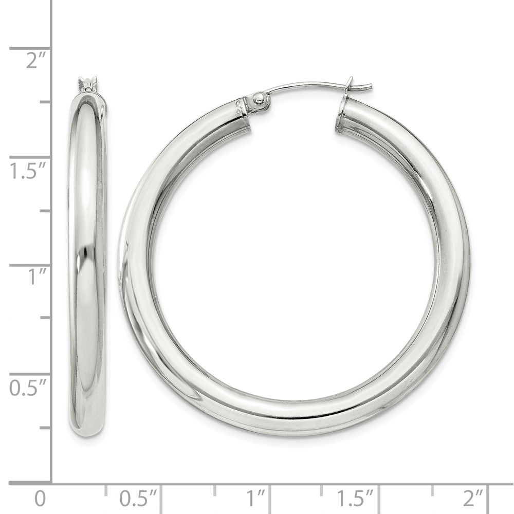 Sterling Silver 4mm Round Hoop Earrings (QE817SP)