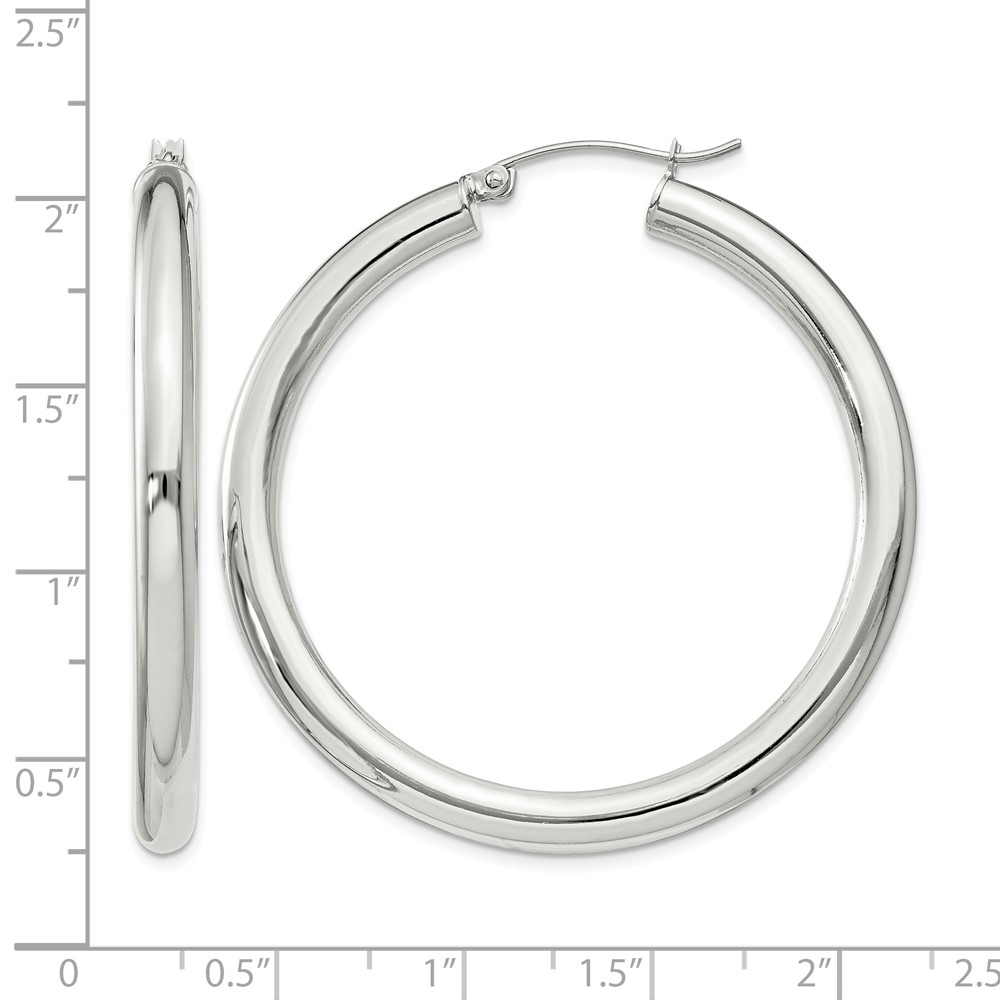 Sterling Silver 4mm Round Hoop Earrings (QE818SP)