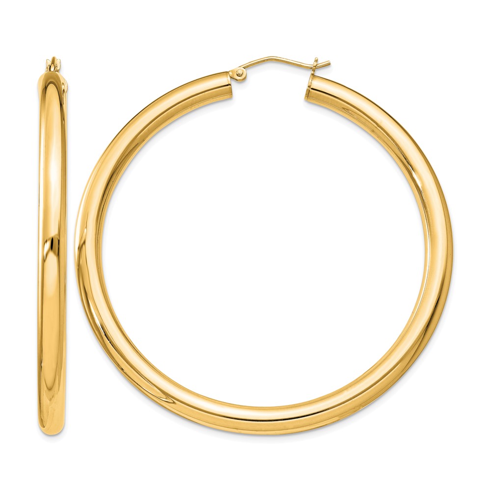 Sterling Silver Flash Gold-plated 4mm Round Hoop Earrings (QE819GP)