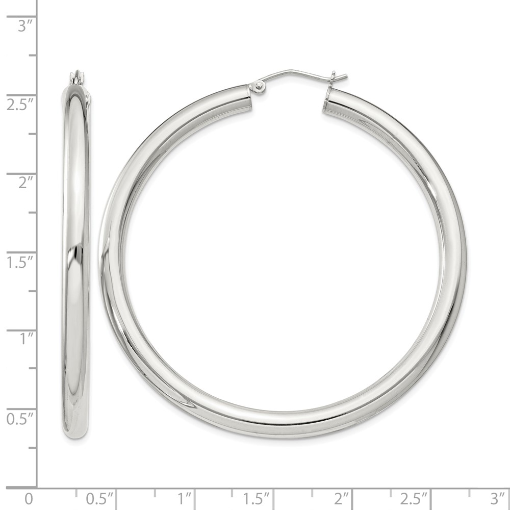 Sterling Silver 4mm Round Hoop Earrings (QE819SP)
