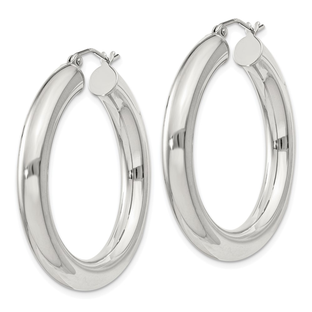 Sterling Silver 5mm Round Hoop Earrings (QE820SP)