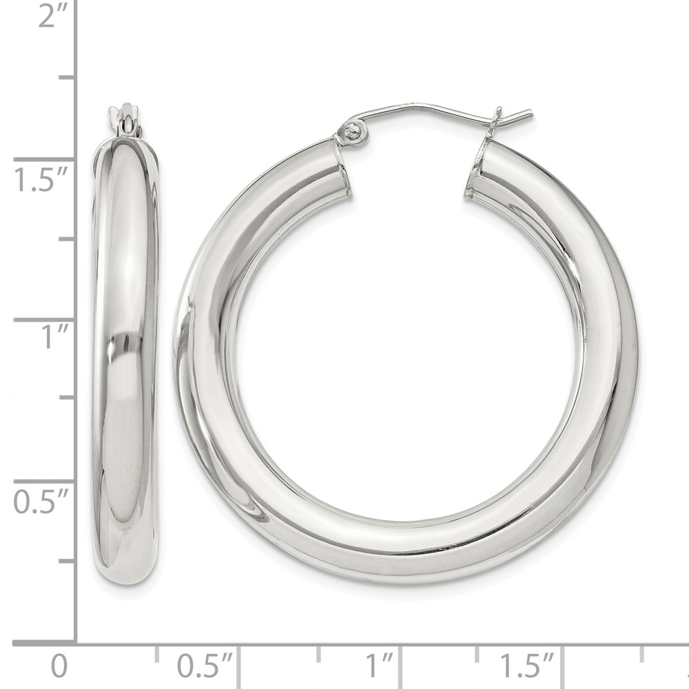 Sterling Silver 5mm Round Hoop Earrings (QE820SP)