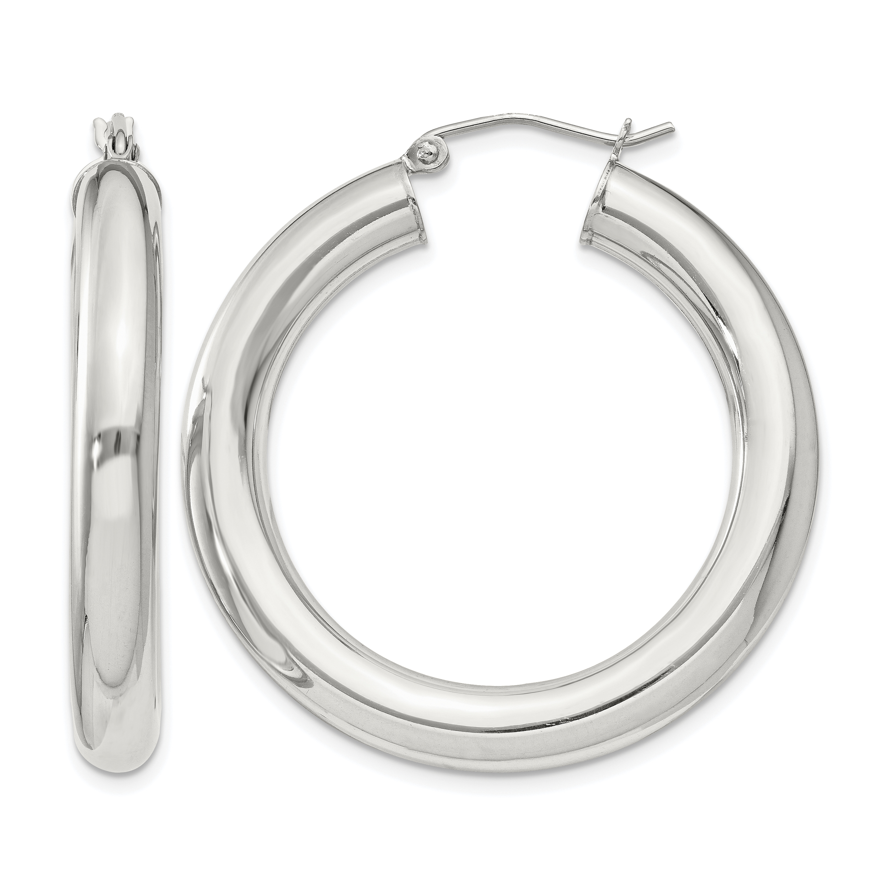 Sterling Silver 5mm Round Hoop Earrings (QE820SP)
