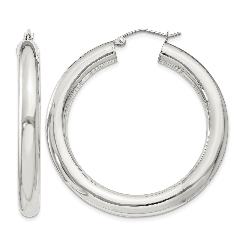 Sterling Silver 5mm Round Hoop Earrings (QE821SP)