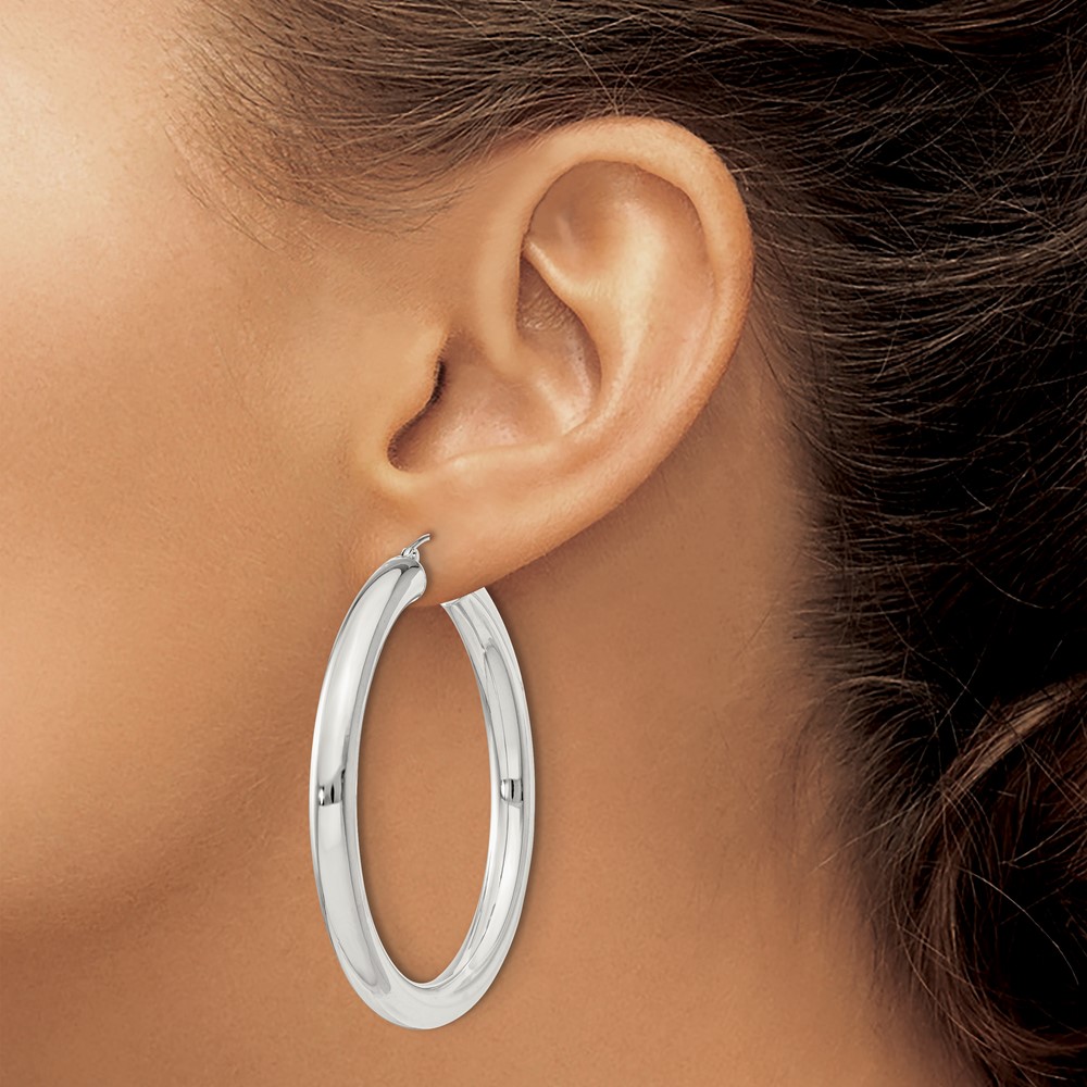 Sterling Silver 5mm Round Hoop Earrings (QE822SP)