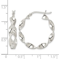 Sterling Silver Twisted 4x 30mm Hoop Earrings view 4