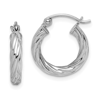 Sterling Silver 2.75mm Twisted Hoop Earrings
