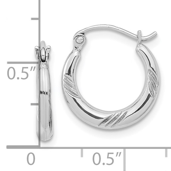 Sterling Silver Rhodium Plated Hoop Earrings